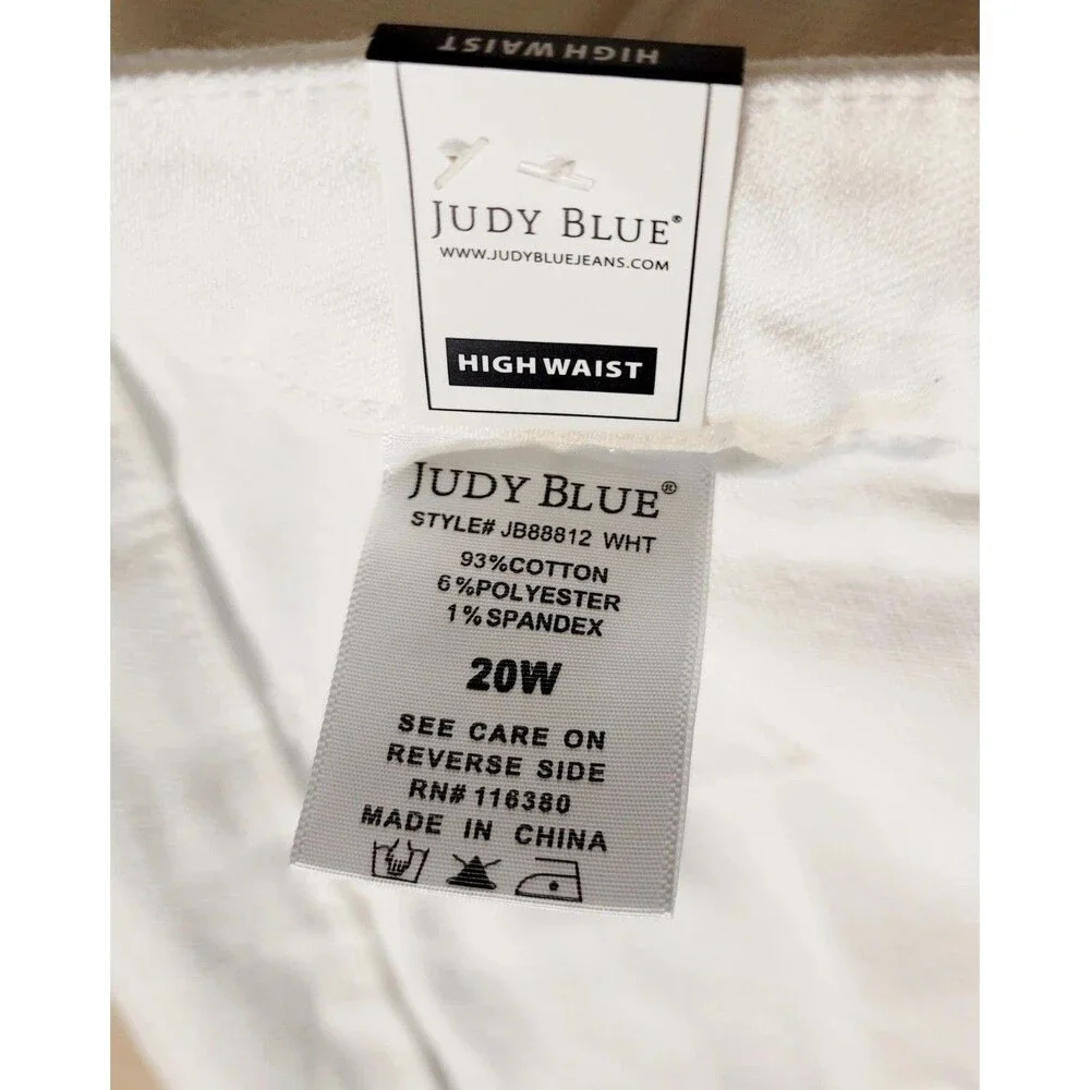 Judy Blue Little White Lies HW Double Cuff Stretch Denim Jogger Women's Size 20W
